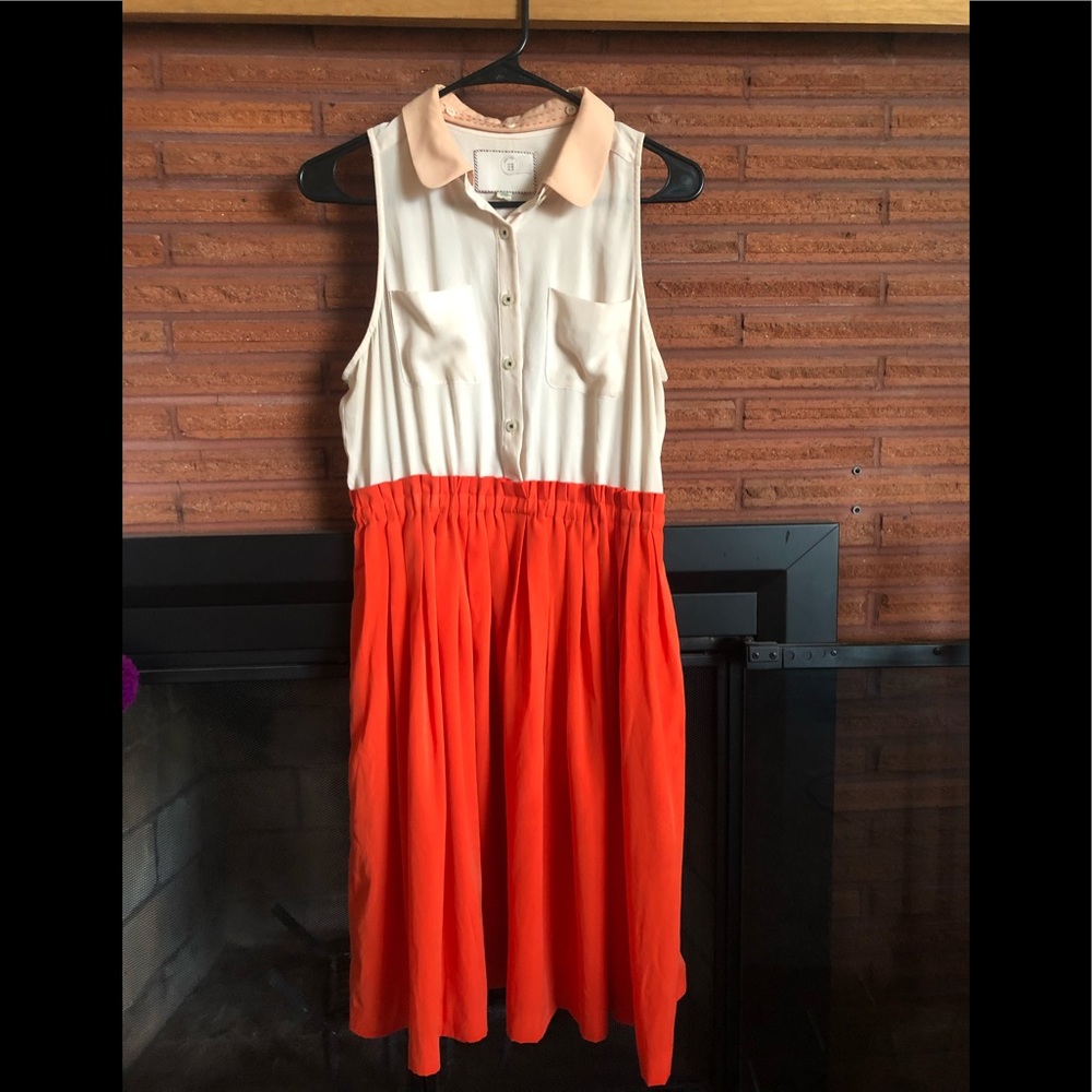 Anthropologie High Waisted Dress w/ Pockets Size 6